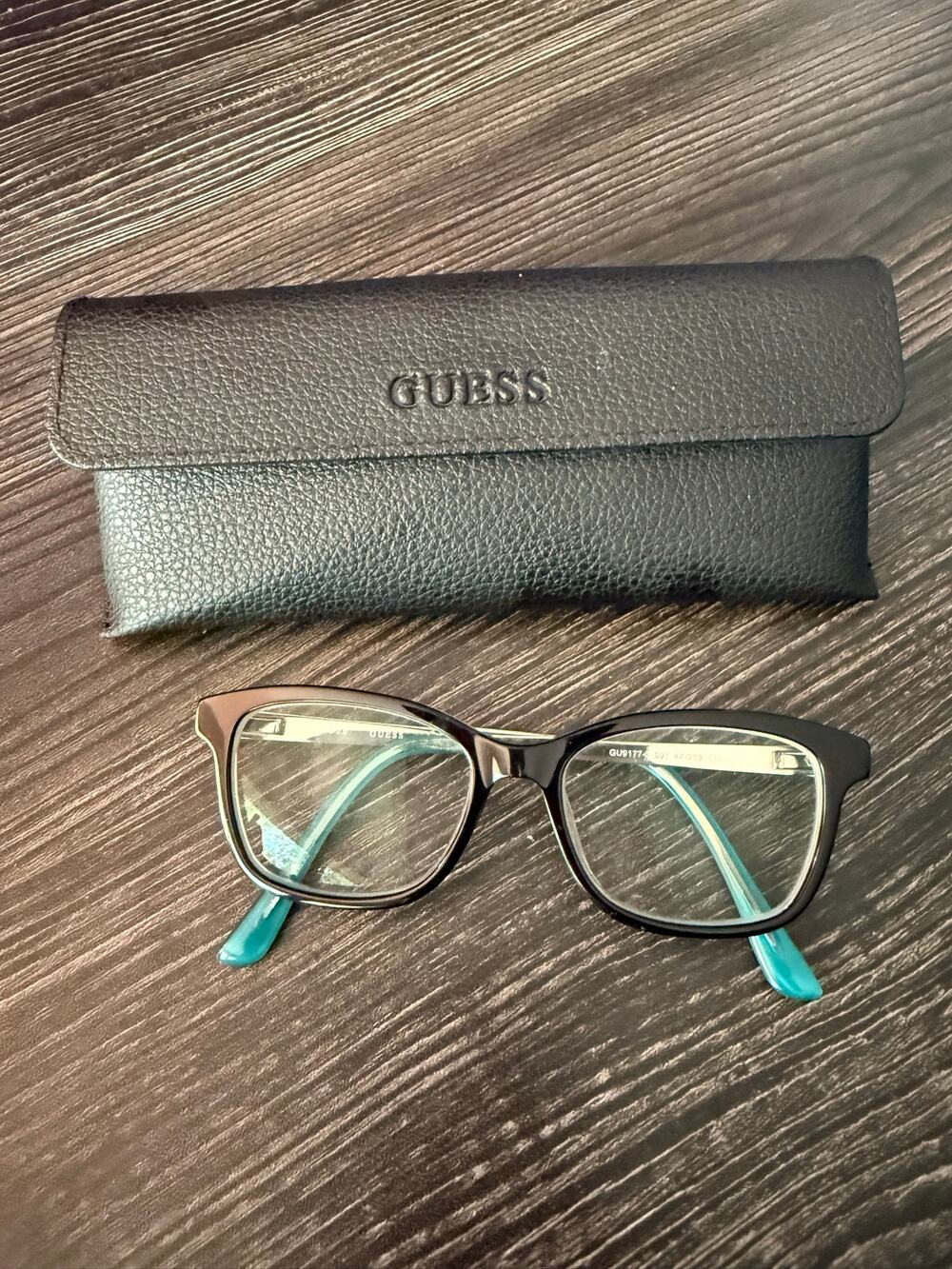 GUESS Youth Eyeglasses Frame Black Teal Flex GU9177 with Case